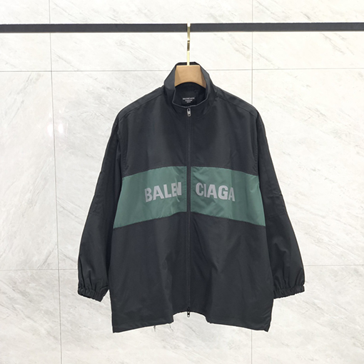 バレンシアガ アウター BALENCIAGA コピー パッチワーク スプライスとスタンドカラーのフルジップジャケット アウター
