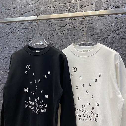 マルタンマルジェラ スウェットTシャツ コピー Maison Margiela 数字 スウェット長袖 Tシャツ