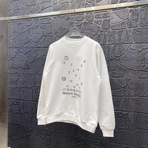 マルタンマルジェラ スウェットTシャツ コピー Maison Margiela 数字 スウェット長袖 Tシャツ