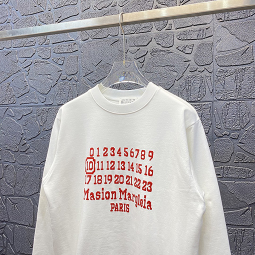 マルタンマルジェラ スウェットTシャツ Maison Margiela コピー RED数字 スウェット長袖 Tシャツ