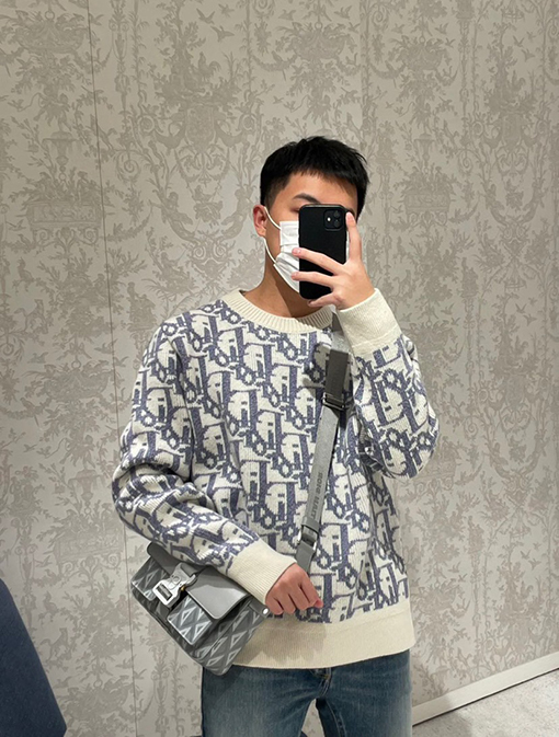 ディオール ニットセーター スーパーコピー DIOR ヴィンテージフラワーエンブロイダリーウールニットセーター