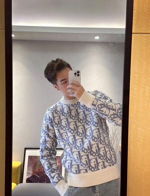 ディオール ニットセーター スーパーコピー DIOR ヴィンテージフラワーエンブロイダリーウールニットセーター