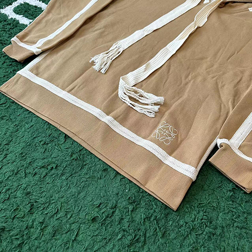 ロエベ パーカー LOEWE コピー 刺繍入りリボン付きフード付きスウェットシャツ