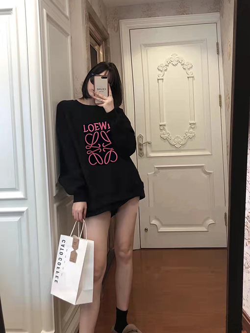ロエベスウェットTシャツ LOEWE スーパーコピー 刺繍入りラウンドネックスウェット