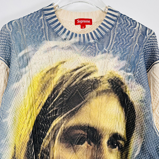 シュプリームセータースーパーコピー コーブン人物デザインのアラン編みセーター SUPREME 23SS KURT COBAIN SWEATER