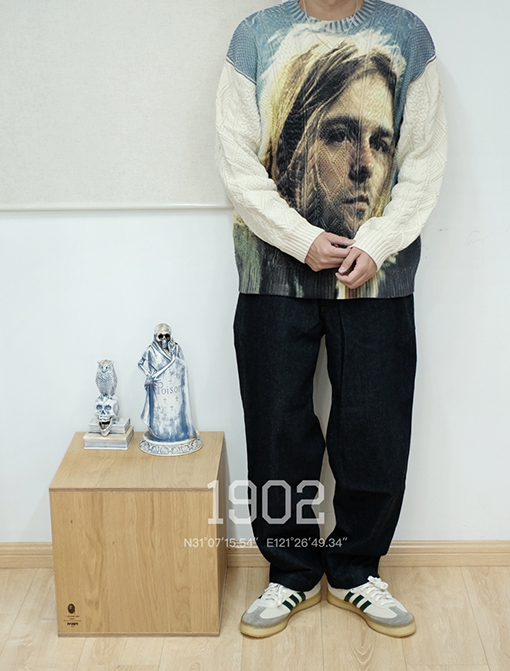 シュプリームセータースーパーコピー コーブン人物デザインのアラン編みセーター SUPREME 23SS KURT COBAIN SWEATER