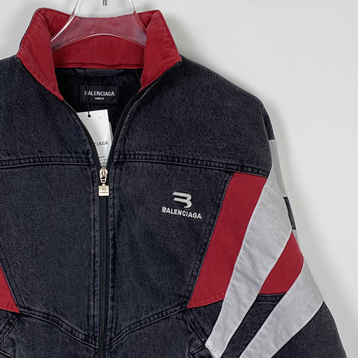 バレンシアガ ジャケット スーパーコピー BALENCIAGA カラーブロック立ち襟デニムジャケット - スタイルと快適さの融合