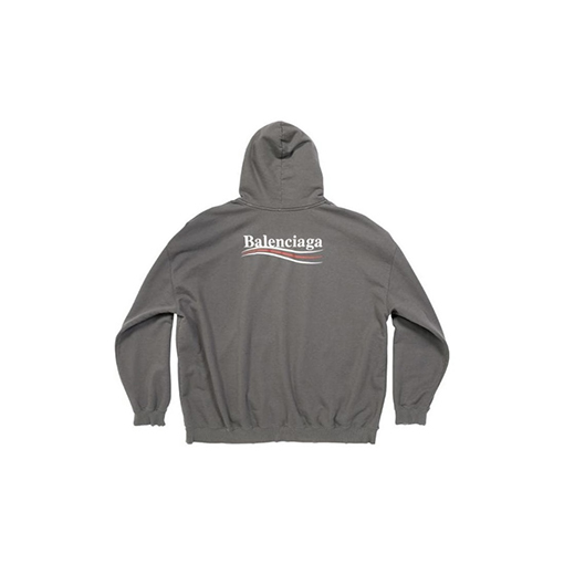 バレンシアガ パーカー FW22クラシックコーラロゴデザインのダメージ加工ルーズフィットスウェット - グレー