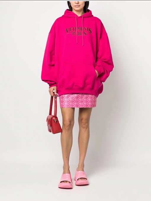 ヴェトモン パーカーコピー VETEMENTS PARIS 限定裏起毛 ルーズフィット プリント フーディー