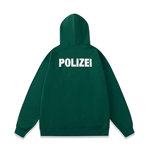 ヴェトモン パーカースーパーコピー VETEMENTS POLIZEI プリント入り 裏起毛 フードつき スウェットシャツ
