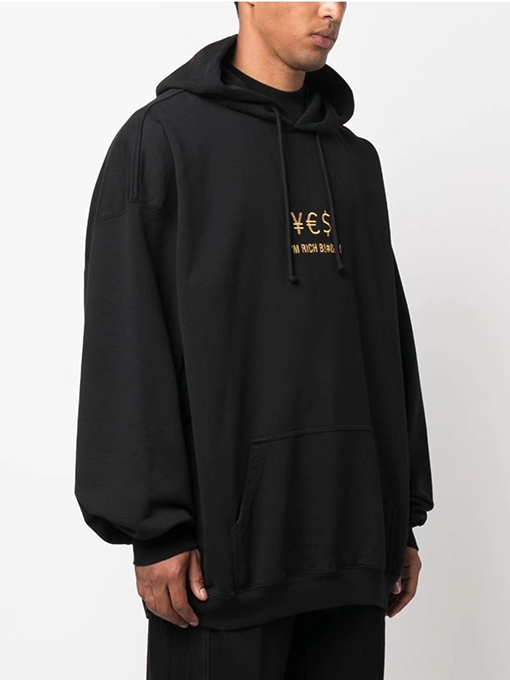 ヴェトモン パーカーVETEMENTS スーパーコピー I'm rich 刺繍ロゴ