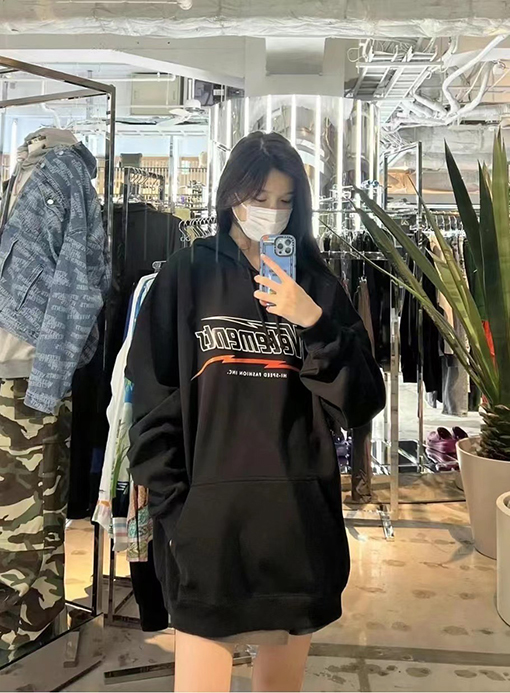 ヴェトモン パーカーVETEMENTS スーパーコピー fashion inc. プリント入り 裏起毛