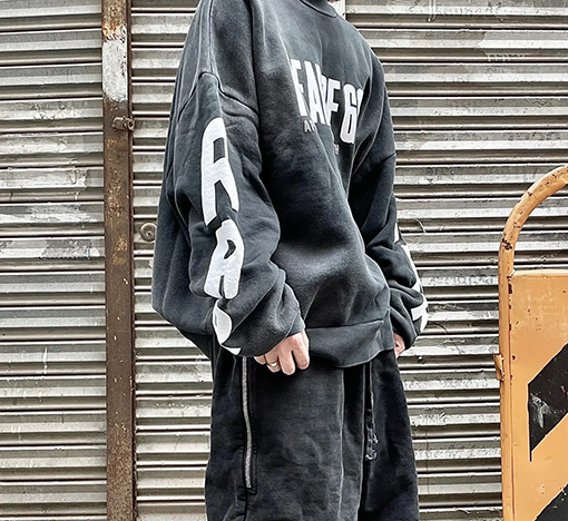 フィアオブゴッド x アルアルアル123 コラボ コラボ ゆったりシルエット エンジェルモチーフ ラウンドネック スウェット