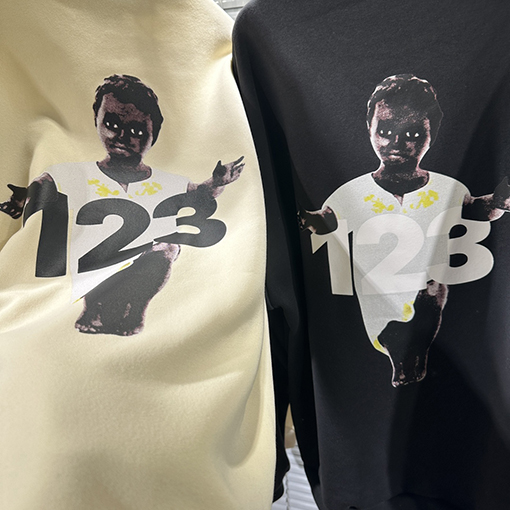 フィアオブゴッド x アルアルアル123 コラボ コラボ ゆったりシルエット エンジェルモチーフ ラウンドネック スウェット