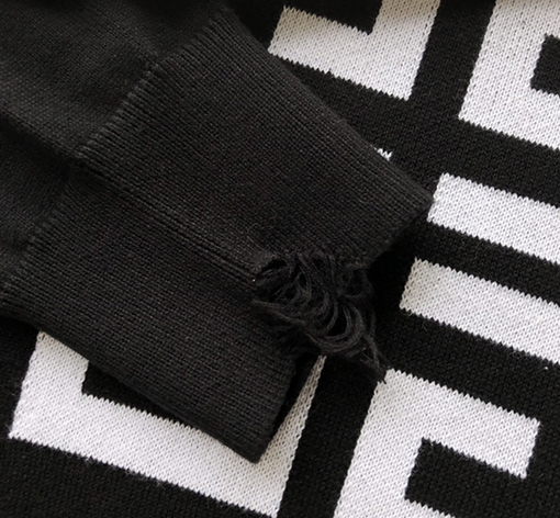 ジバンシイ セータースーパーコピー GIVENCHY カジュアルな大文字の4Gと五角星デザインの刺繍入り長袖ウールセーター