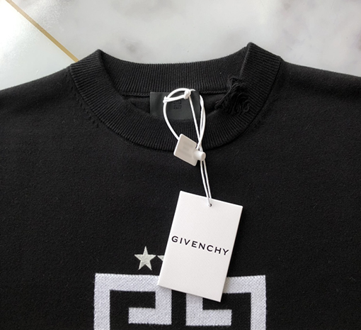 ジバンシイ セータースーパーコピー GIVENCHY カジュアルな大文字の4Gと五角星デザインの刺繍入り長袖ウールセーター