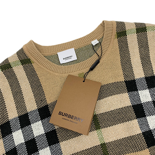 バーバリー セーター  スーパーコピー BURBERRY チェック柄ウールセーター コットン、シルクの高級素材のデザイン