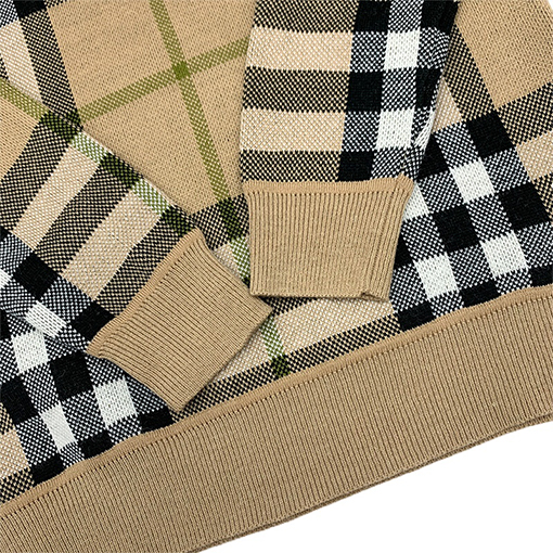 バーバリー セーター  スーパーコピー BURBERRY チェック柄ウールセーター コットン、シルクの高級素材のデザイン