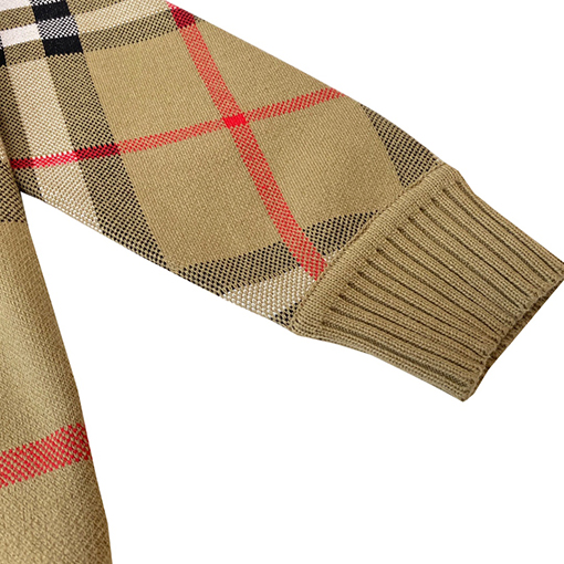 バーバリー セーター スーパーコピー BURBERRY チェック模様のラウンドネックセーター