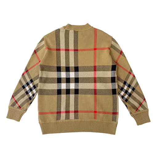 バーバリー セーター スーパーコピー BURBERRY チェック模様のラウンドネックセーター