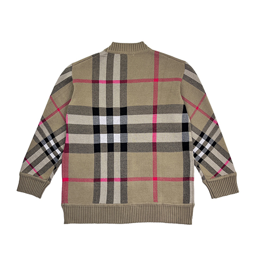 バーバリー チェックカーディガン スーパーコピー BURBERRY ウールとアクリルの混合素材