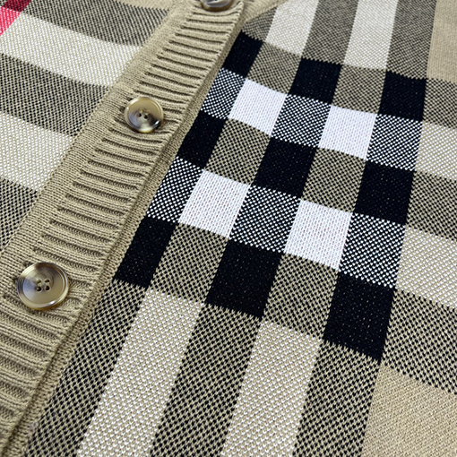 バーバリー チェックカーディガン スーパーコピー BURBERRY ウールとアクリルの混合素材