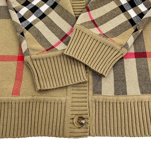 バーバリー チェックカーディガン スーパーコピー BURBERRY ウールとアクリルの混合素材