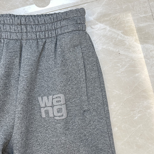 アレキサンダーワン スウェットパンツ スーパーコピー Alexander Wangシルバースパークル文字プリントのカジュアルスポーツエラスティックパンツ