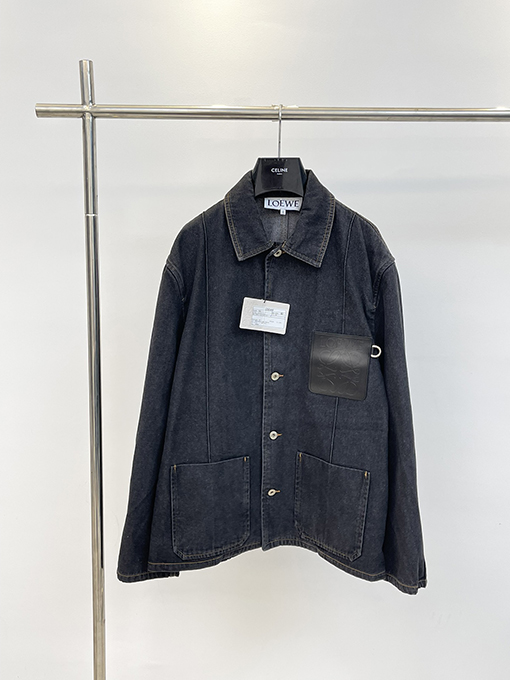 ロエベ デニムジャケット LOEWEスーパーコピー レザーポケットのデニムジャケット