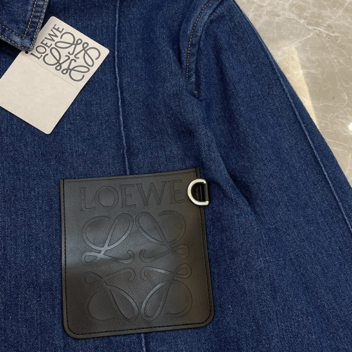 ロエベ デニムジャケット LOEWEスーパーコピー レザーポケットのデニムジャケット
