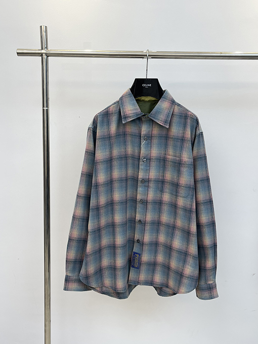 マルタンマルジェラ チェックシャツスーパーコピーMaison Margielaグラデーションチェック柄シャツ