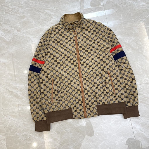 グッチ ジャケットスーパーコピー GUCCIダブルGジャカード·配色·ストライプジャケットコートとパッチワークストライプのジャケット
