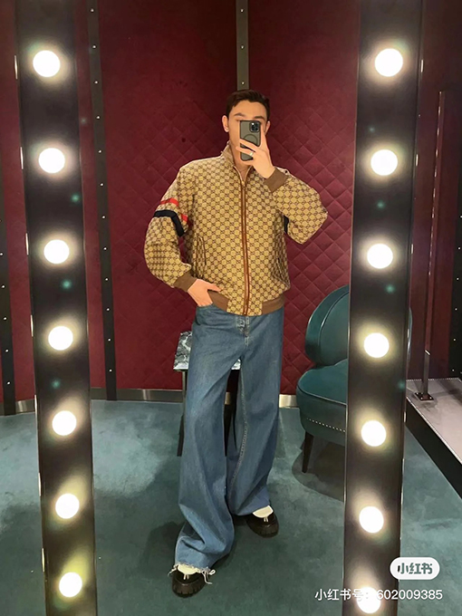 グッチ ジャケットスーパーコピー GUCCIダブルGジャカード·配色·ストライプジャケットコートとパッチワークストライプのジャケット