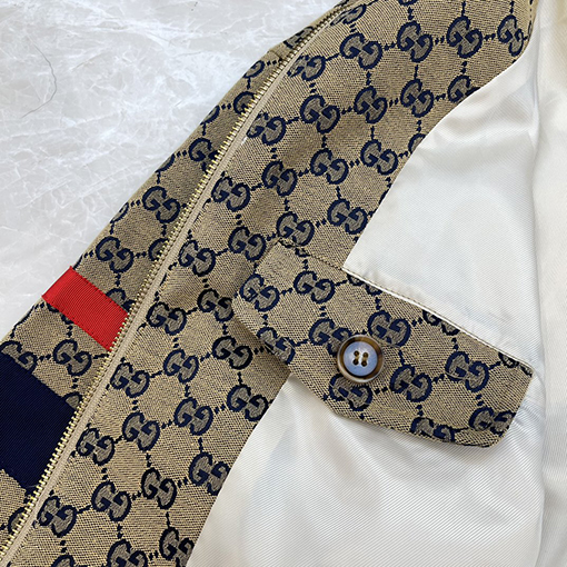 グッチ ジャケットスーパーコピー GUCCIダブルGジャカード·配色·ストライプジャケットコートとパッチワークストライプのジャケット