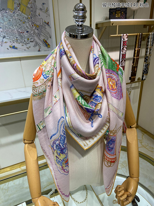 エルメス スカーフスーパーコピー HERMES ジュンマリープリズムカシミアスカーフ - 両面同じ色のカシミアスカーフ、