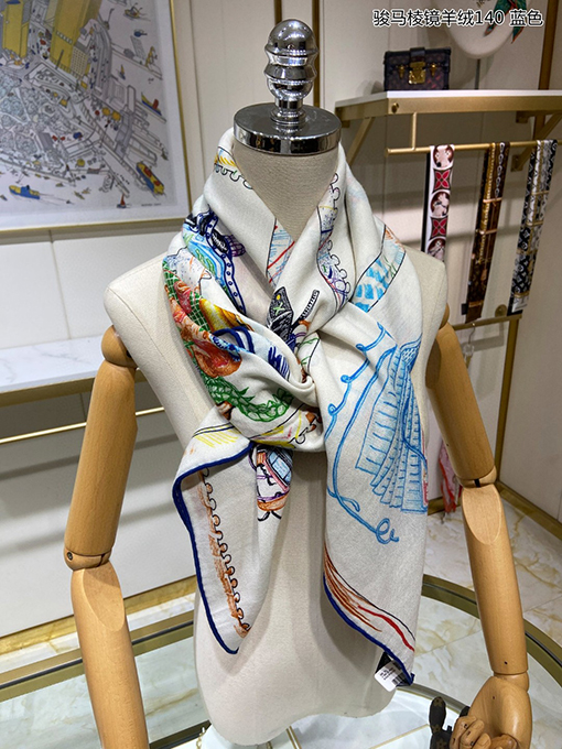 エルメス スカーフスーパーコピー HERMES ジュンマリープリズムカシミアスカーフ - 両面同じ色のカシミアスカーフ、