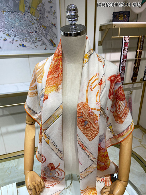 エルメス スカーフスーパーコピー HERMES ジュンマリープリズムカシミアスカーフ - 両面同じ色のカシミアスカーフ、
