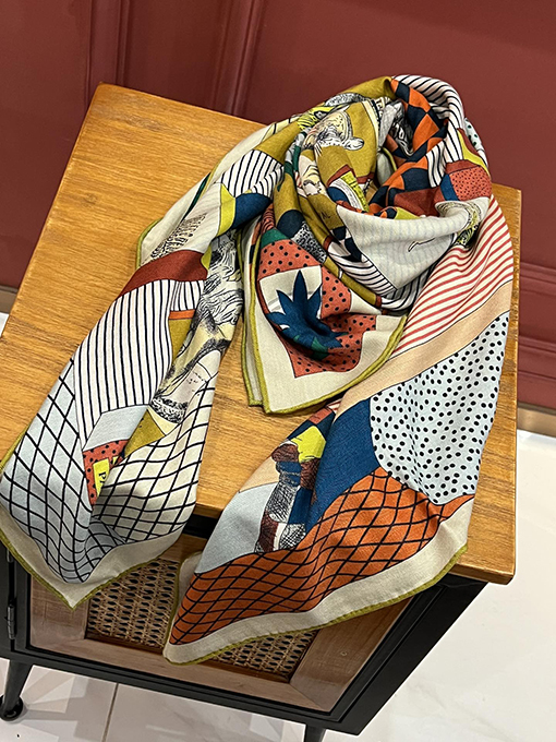 エルメス スカーフコピー  HERMES ジュンマリープリズムカシミアスカーフ