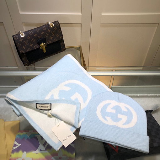 グッチ マフラースーパーコピー GUCCI ウールとカシミアのセットシリーズ 帽子＋マフラーのセット