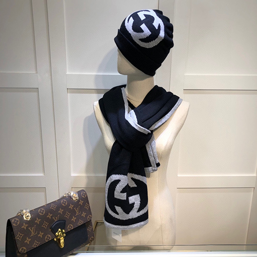 グッチ マフラースーパーコピー GUCCI ウールとカシミアのセットシリーズ 帽子＋マフラーのセット