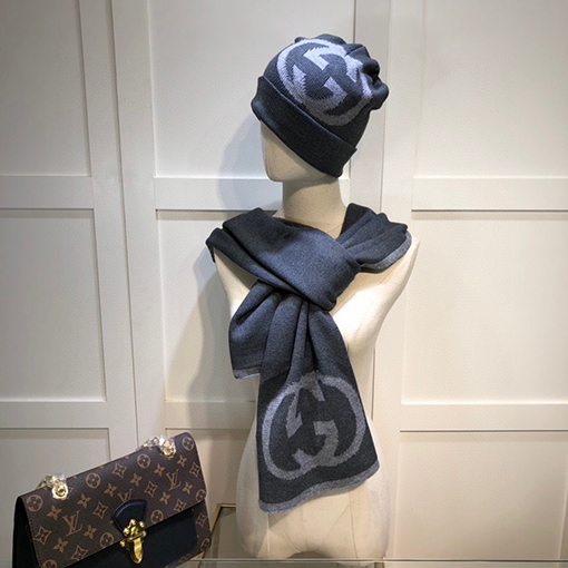 グッチ マフラースーパーコピー GUCCI ウールとカシミアのセットシリーズ 帽子＋マフラーのセット