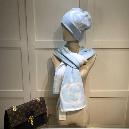 グッチ マフラースーパーコピー GUCCI ウールとカシミアのセットシリーズ 帽子＋マフラーのセット