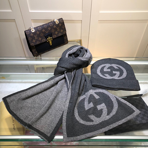 グッチ マフラースーパーコピー GUCCI ウールとカシミアのセットシリーズ 帽子＋マフラーのセット