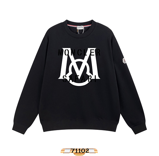 モンクレール スウェットTシャツ カップルで楽しむお揃い プリントト長袖 Tシャツ ビッグMロゴプリント