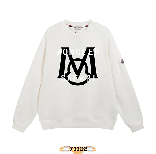 モンクレール スウェットTシャツ カップルで楽しむお揃い プリントト長袖 Tシャツ ビッグMロゴプリント