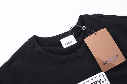 バーバリー スウェット長袖 Tシャツ スーパーコピー BURBERRYロゴプリント入りルーズフィットスポーツシャツ - カップル向け2色