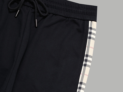 バーバリースウェットパンツ スーパーコピー BURBERRY サイドストライプとチェック柄のカジュアルロングパンツ