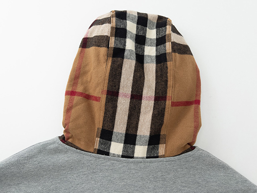 バーバリー ジャケット アウター BURBERRY チェック柄のコットンブレンドジップアップフード付きアウター