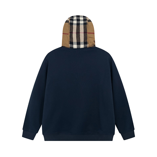 バーバリー ジャケット アウター BURBERRY チェック柄のコットンブレンドジップアップフード付きアウター