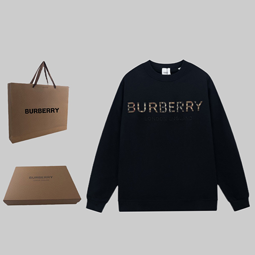バーバリー スウェットTシャツスーパーコピー BURBERRY 胸元に格子模様のロゴが施された トップス